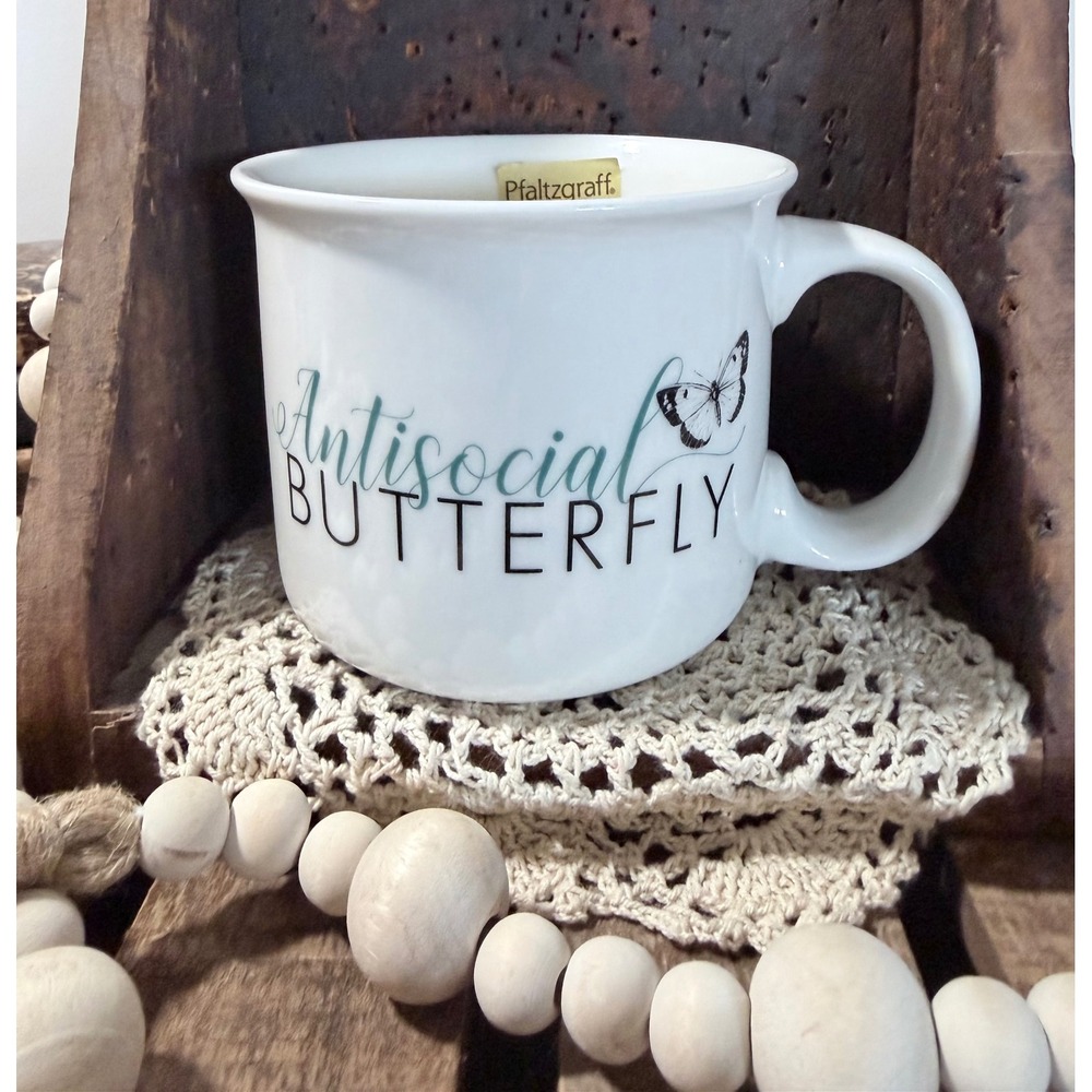 Pfaltzgraff 18OZ Mug Antisocial Butterfly